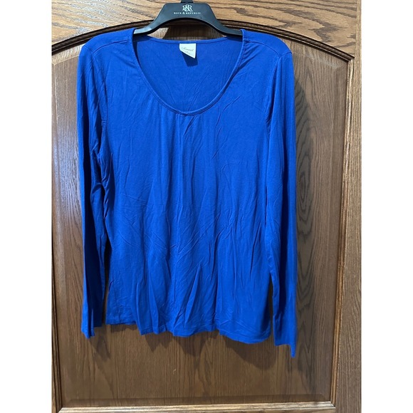 Soma Intimates Long Sleeve Top Medium Blue Scoop Neck Soft Everyday Layering - Picture 1 of 4